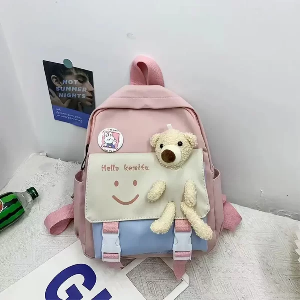 Cute Bear Kids Backpack Pink